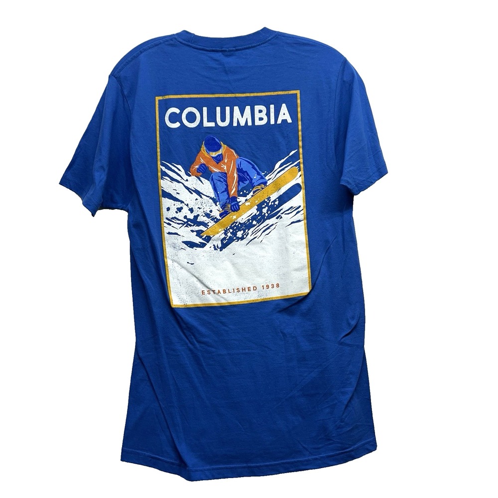 Columbia Men's CSC Small Blue Vintage Short Sleeve Tee (D1)